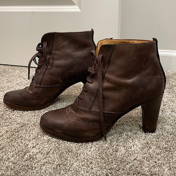 Frye Shoes - Brown Frye Heeled Booties